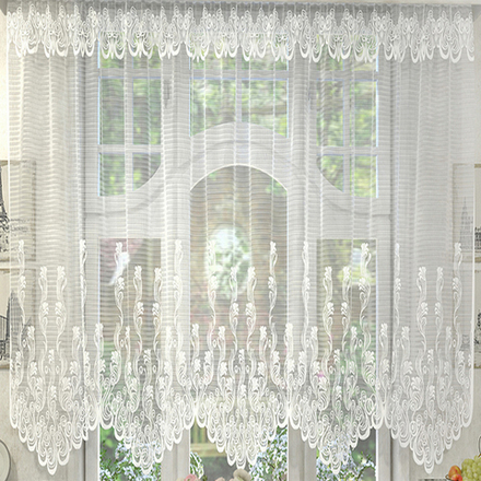 Занавеска "Л. Е741Р", цвет белый, на шторной ленте, Беларусь.