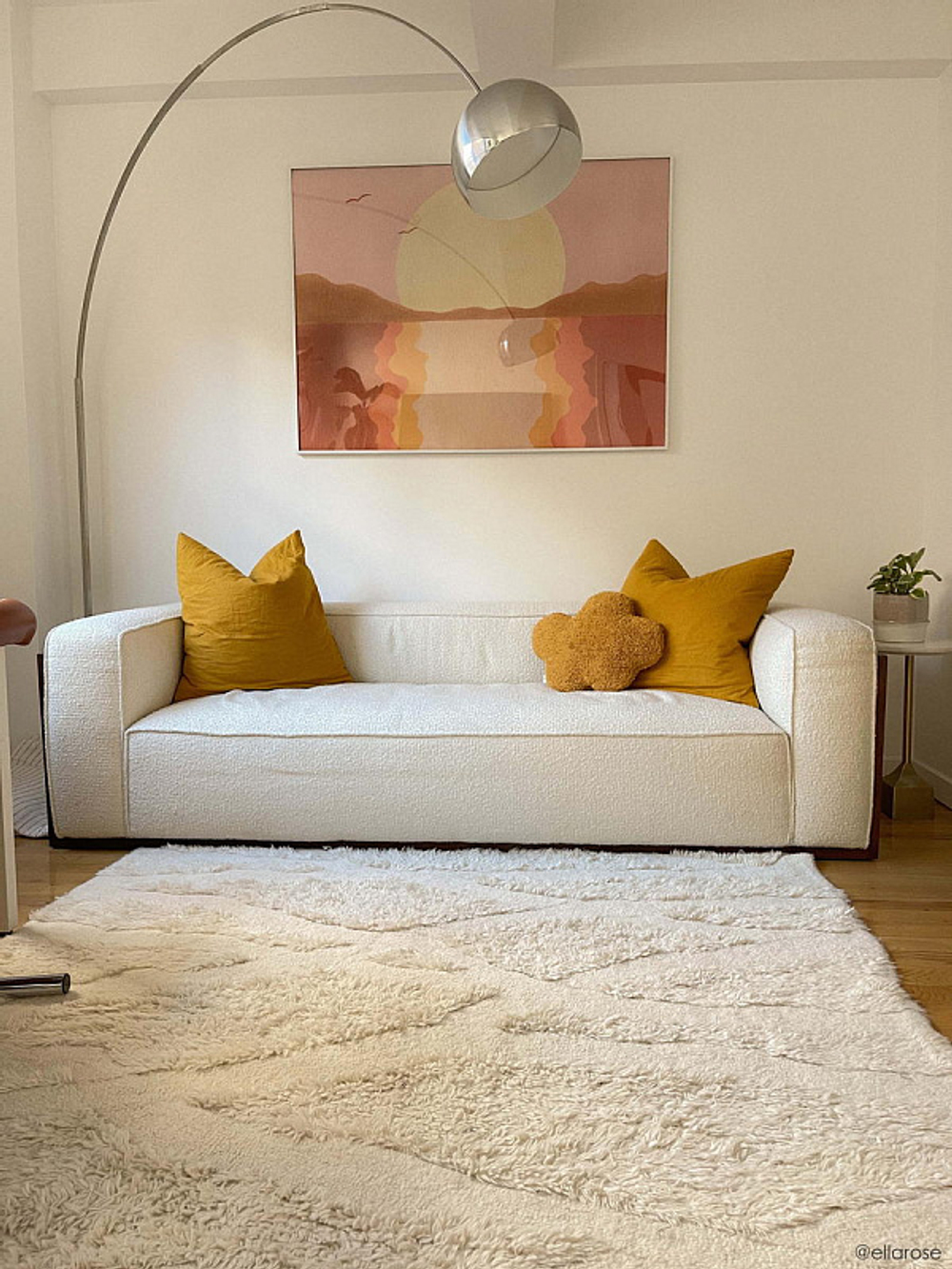 Шерстяной стираемый ковер Lorena Canals Enkang слоновая кость 170х240 см