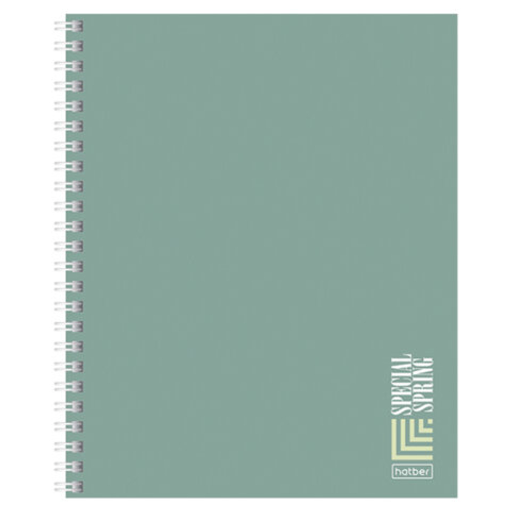 Тетрадь А5 80л. HATBER гребень, линия, Soft-touch ламинация, Special Spring (микс в спайке), 090171