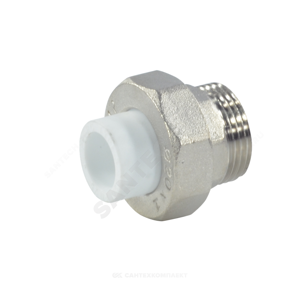 Муфта PP-R комбинированная разъемная белая Дн 20х1/2" НР RTP (РосТурПласт) 10640