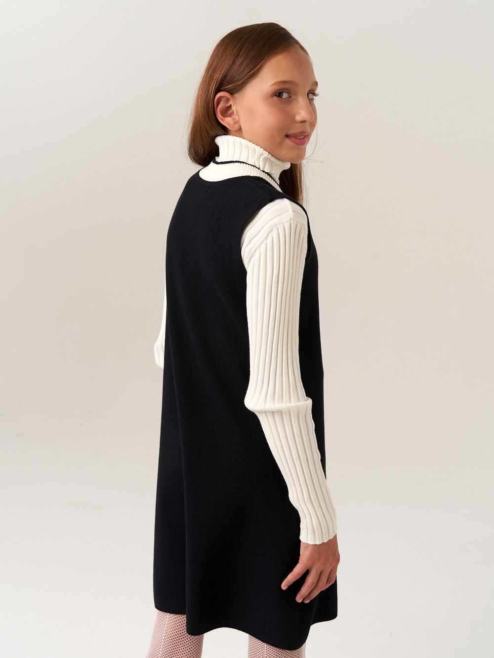 Сарафан школьный для девочки AT974 черный