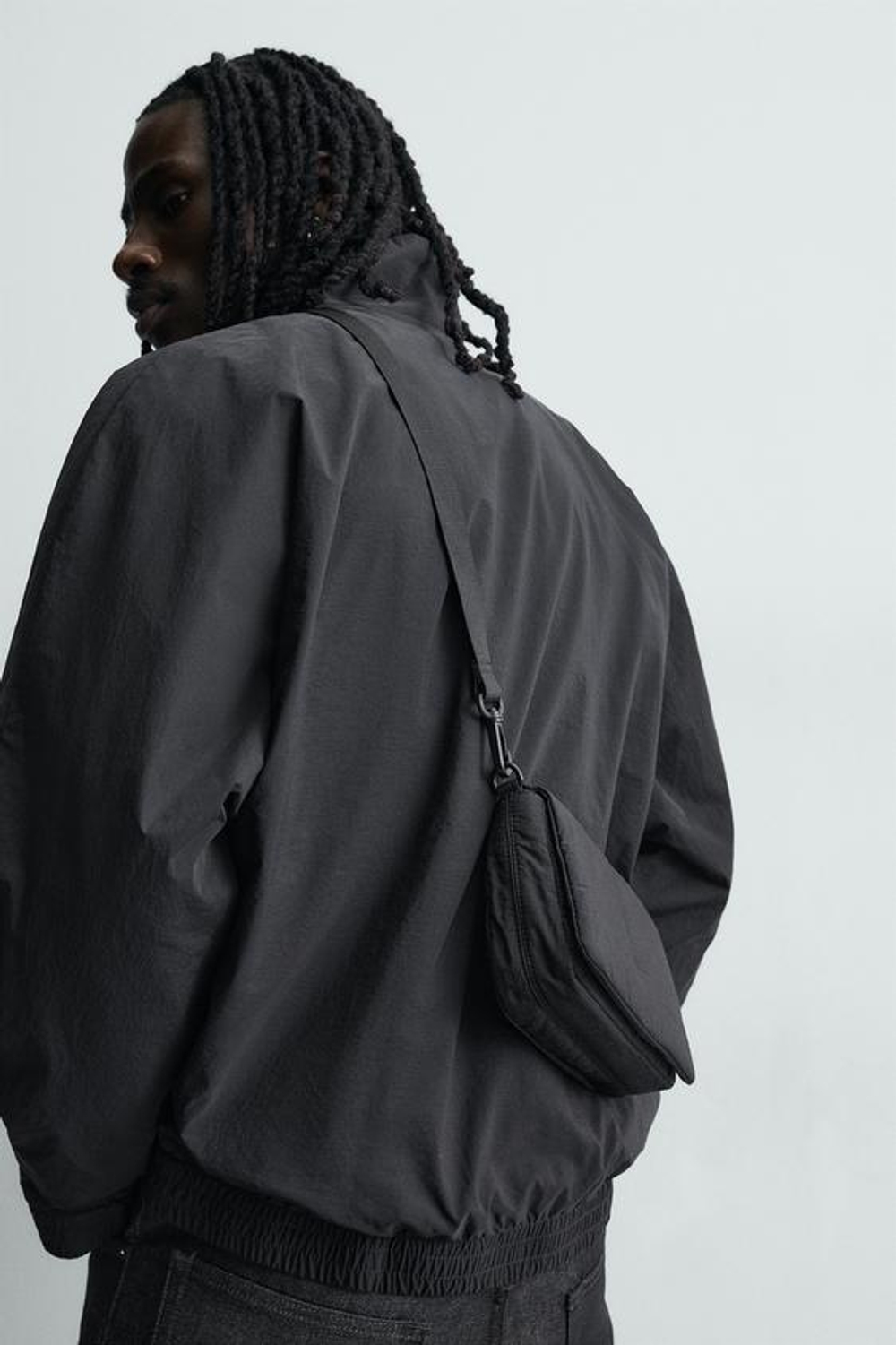 ZARA НЕЙЛОНОВАЯ СУМКА ЧЕРЕЗ ПЛЕЧО, ЧЕРНЫЙ