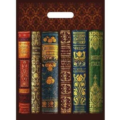 Пакет с прорубной ручкой ПВД 30х40 (50 мкм) "Книги" (50/1000 шт.) Интерпак