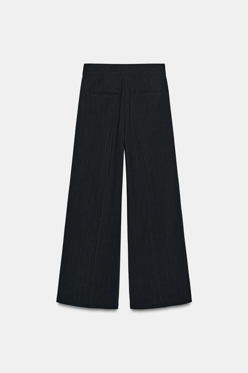 ZARA БРЮКИ В ТОНКУЮ ПОЛОСКУ СО СКЛАДКАМИ, ТЕМНО-СИНИЙ/БЕЛЫЙ