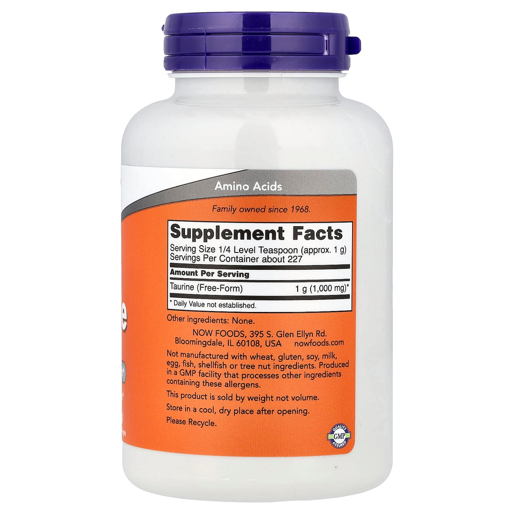 NOW Foods, Таурин, чистый порошок, 227 г (8 унций)