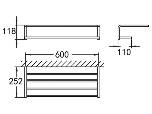 Полка для полотенец Cezares Ultima CZR-F-8925 Хром