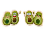 Ластик "Парочка авокадо"; мягкий, белый с иллюстрацией, ассорт. (Basir)