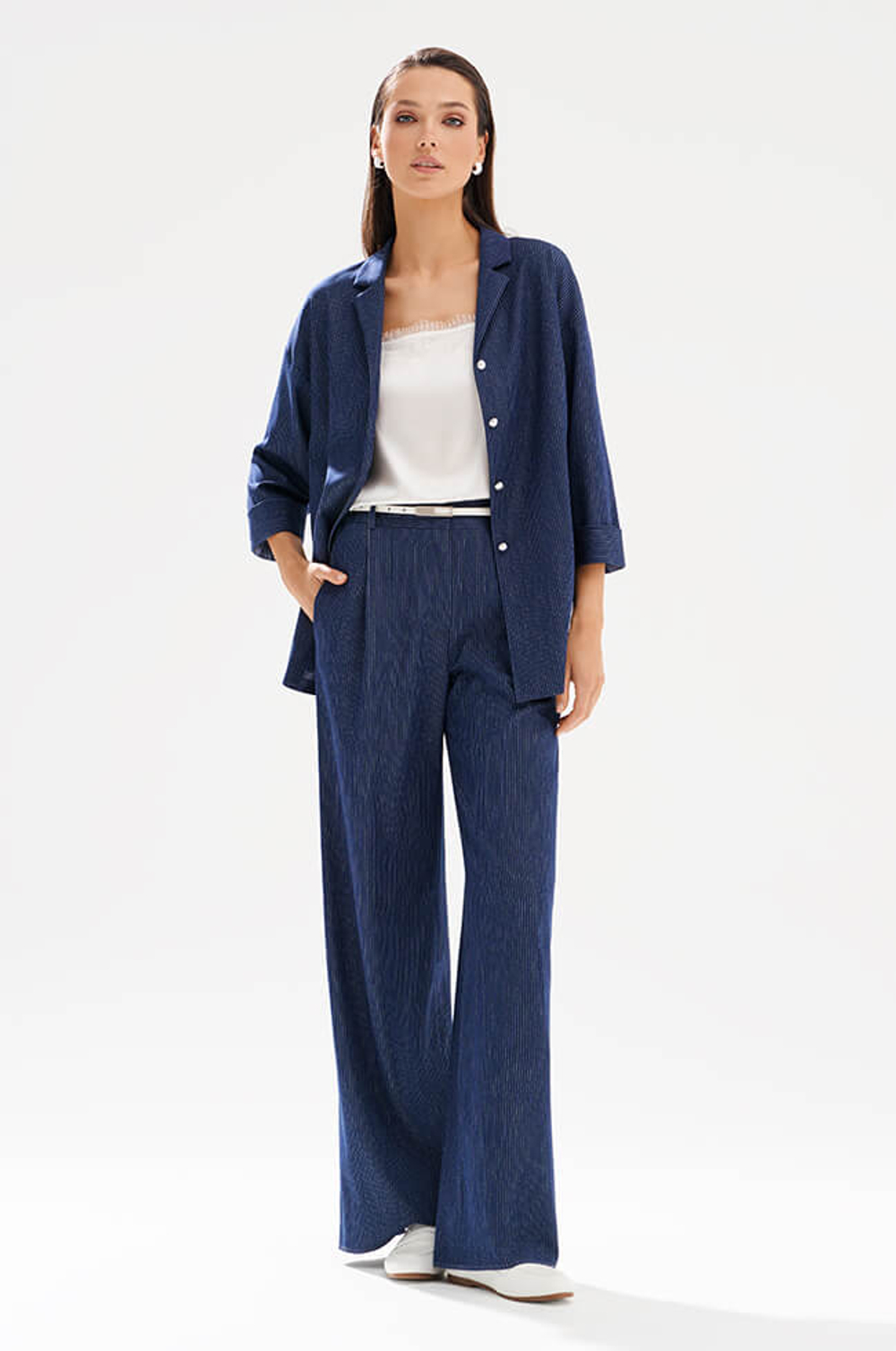 1976 Жакет женский (синий в полоску)