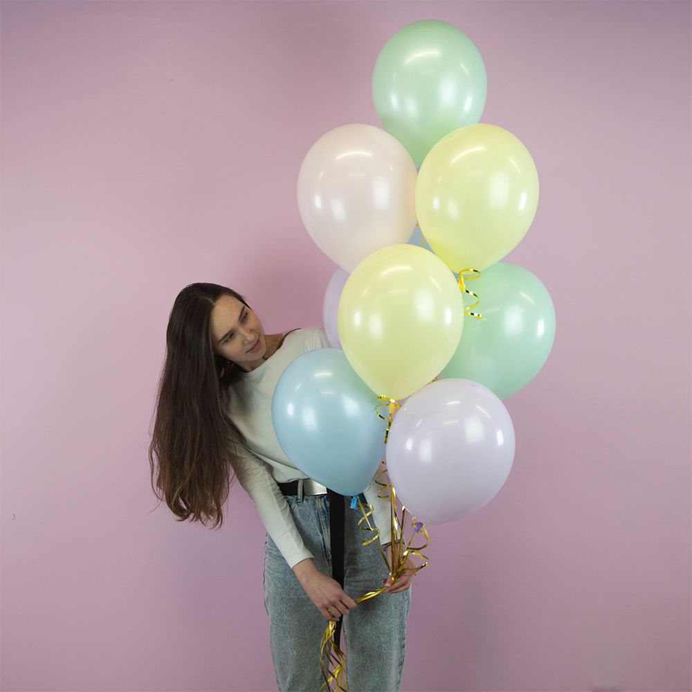 Шар (12''/30 см) Нежно-голубой (H18/750), макарунс, 100 шт.