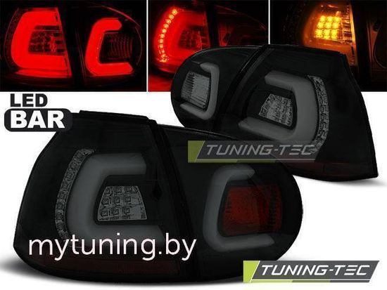 Задние фонари VW Golf 5 black smoke led bar