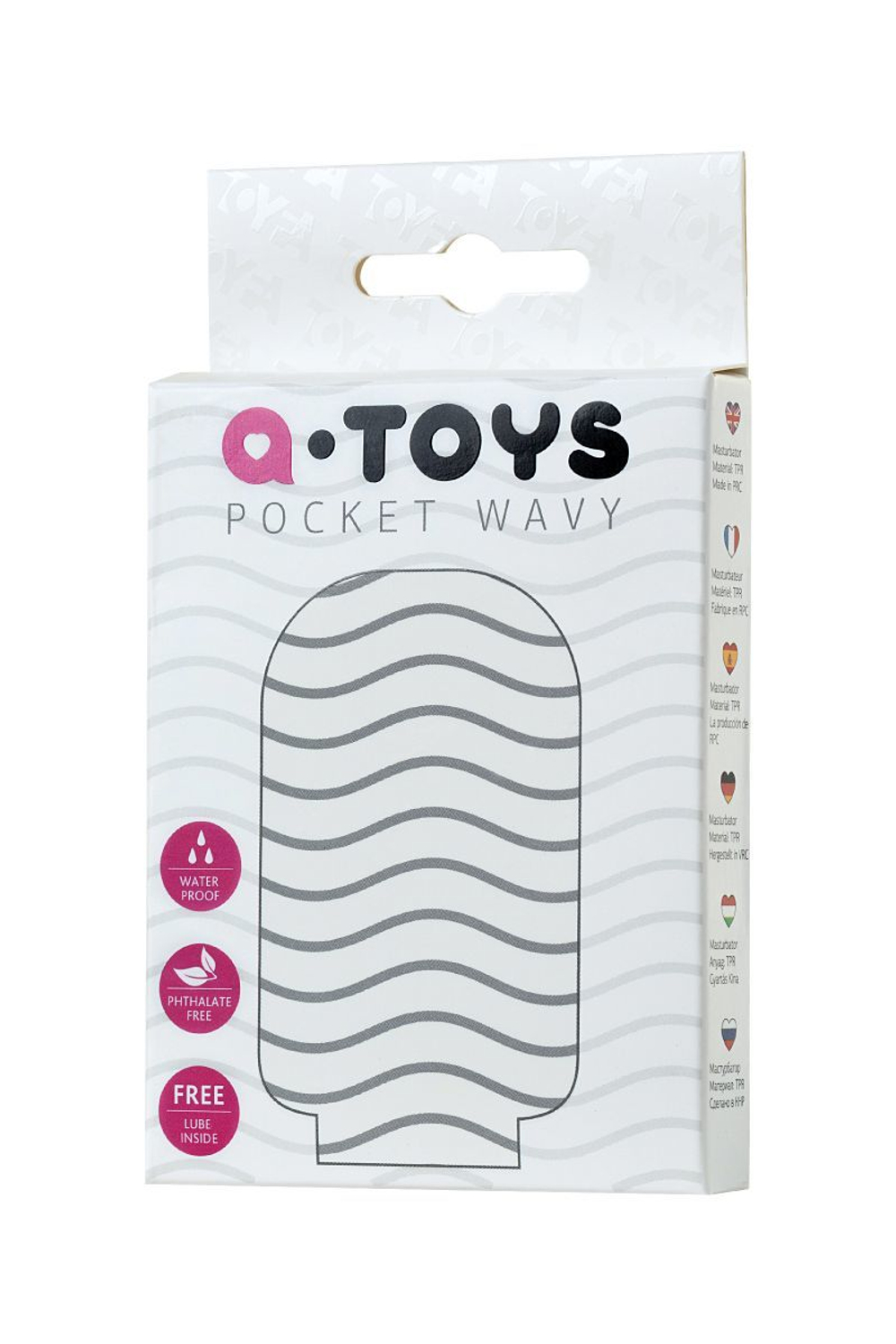 Белый мастурбатор A-Toys Pocket Wavy