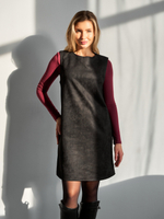 Платье сарафан офисный замшевый