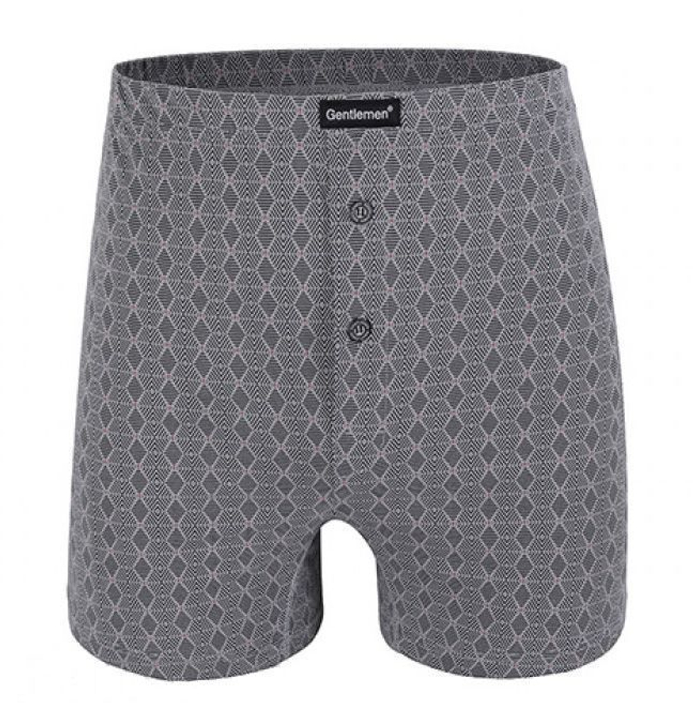 Мужские хлопковые трусы-боксеры plus size свободного кроя (Размер: XXXL) (Цвет: серый)