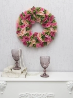 Венок цветочный для украшения интерьера 40 см