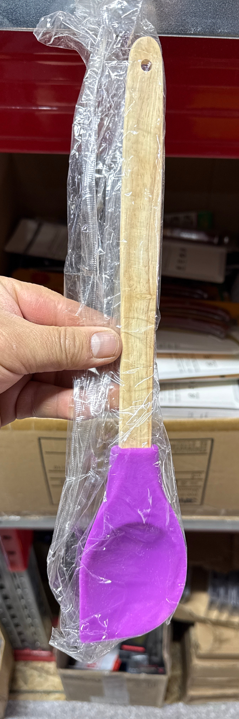 лопата силиконовая деревянная ручка