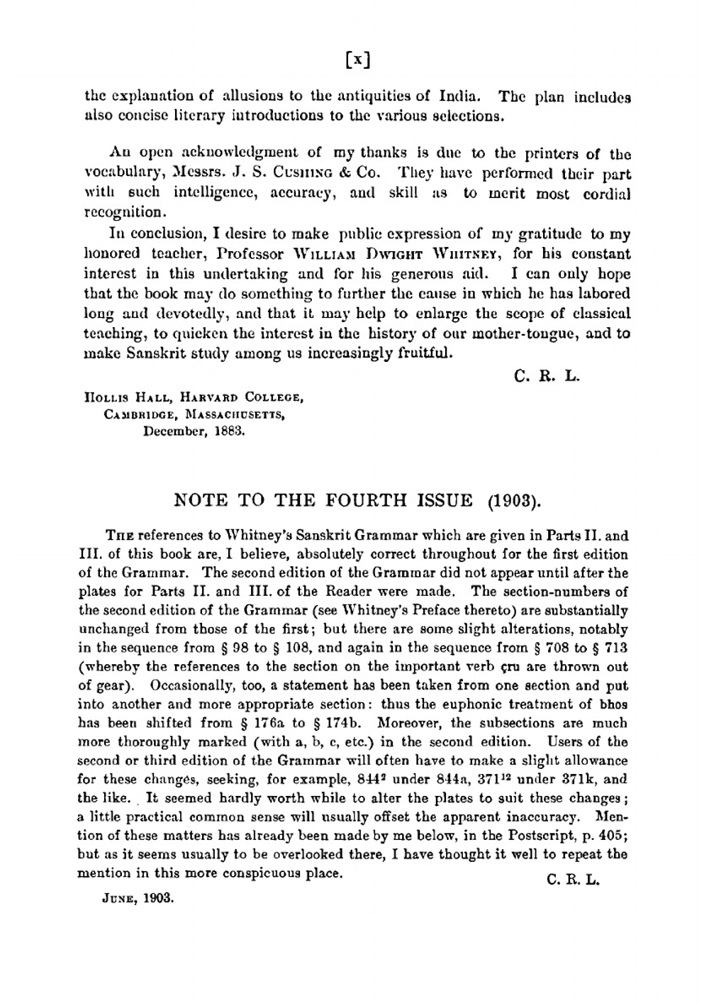 A Sanskrit reader. With vocabulary and notes | Charles Rockwell Lanman