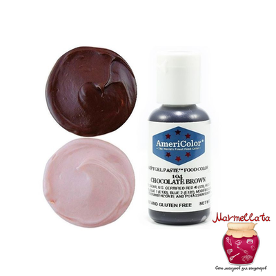 Краситель гелевый т.м. Americolor 104 CHOCOLATE BROWN (Шоколадный коричневый) 21 гр.