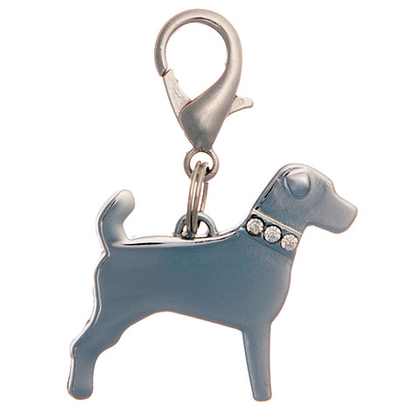 ZOOONE Адресник "Силуэт" Джек-рассел со стразами 30*25 мм, под гравировку