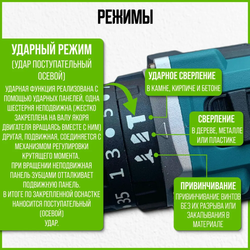 Дрель-шуруповерт, 21 В, 121.23 Нм, 2 АКБ