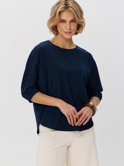 Свободная футболка летучая мышь с рукавом 3/4