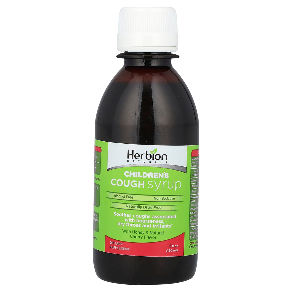 Herbion Naturals, Детский сироп от кашля, без спирта, с медом и натуральной вишней, 150 мл (5 жидк. унц.)