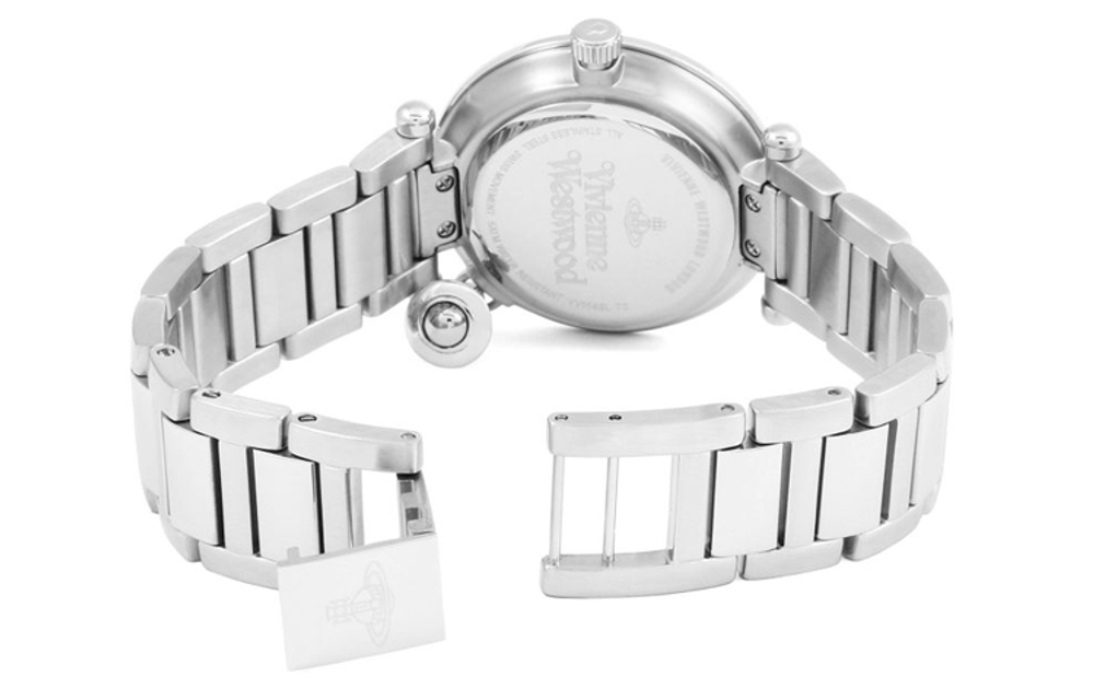 Vivienne Westwood Wrist Watch Quartz Movement Stainless Steel Strap 32mm Silver Dial Women"s Watch 50m Water Resistant