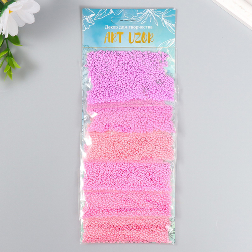 Бисер круглый 12/0 "Розовые облака" 6 цветов х 10 гр 20х8 см   9358782