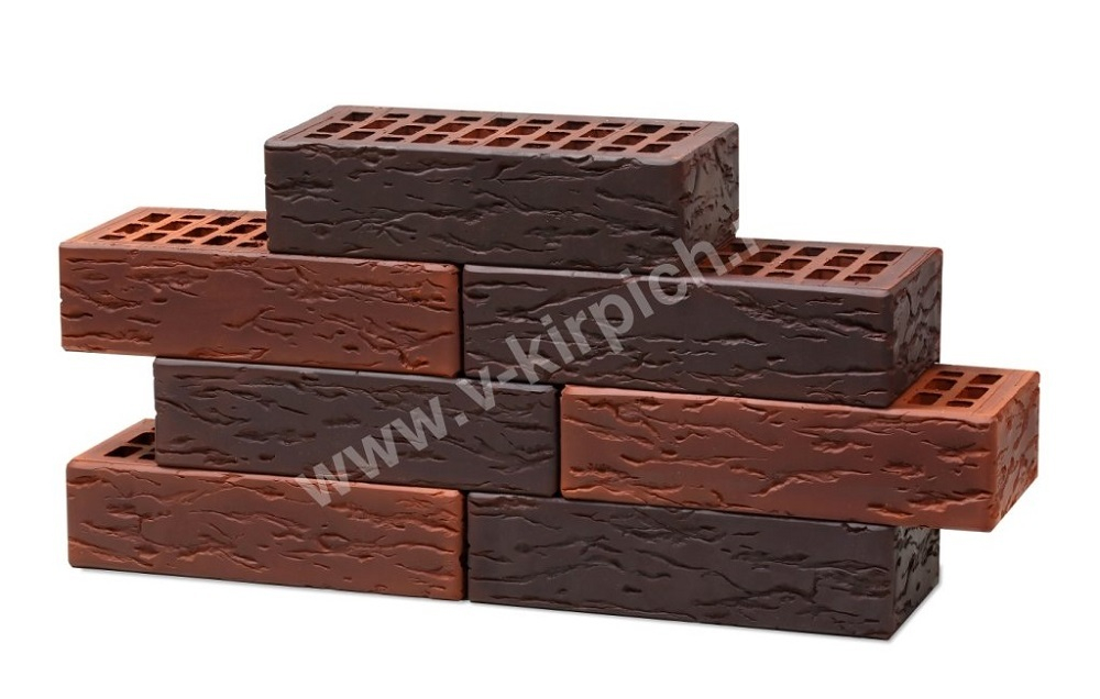 Кирпич лицевой Воротынский одинарный микс антик-кортен, руст