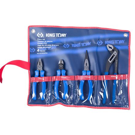 Цена на KING TONY (42104GP01) Набор пассатижей, плоскогубцев и бокорезов, 4 предмета