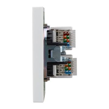 Розетка STRONG компьютерная двойная RJ45+RJ45 кат6 с/у жемчуг KRANZ