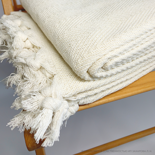 Плед-покрывало из хлопка Berlino, цвет Кремовый