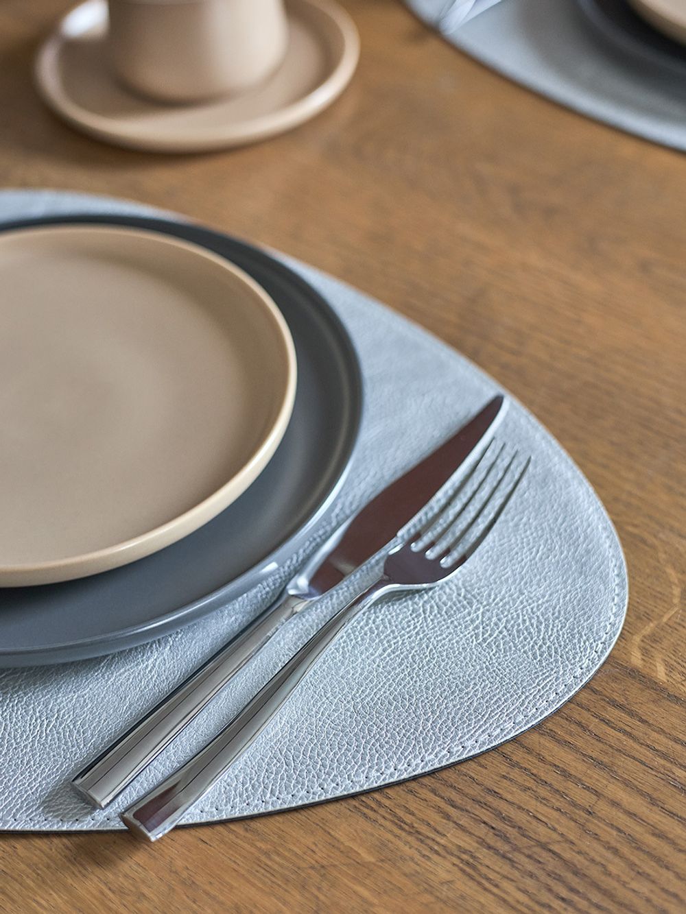 Набор из 4-х двухсторонних сервировочных салфеток Drop, 33х41 см, синий/светло-серый