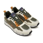 Кроссовки муж. AERONAUTICA 276 хаки с молочным подошва надписи