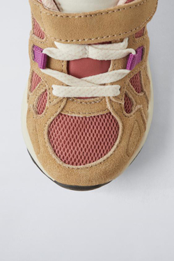 ZARA КРОССОВКИ ИЗ РАЗНЫХ МАТЕРИАЛОВ, РОЗОВЫЙ