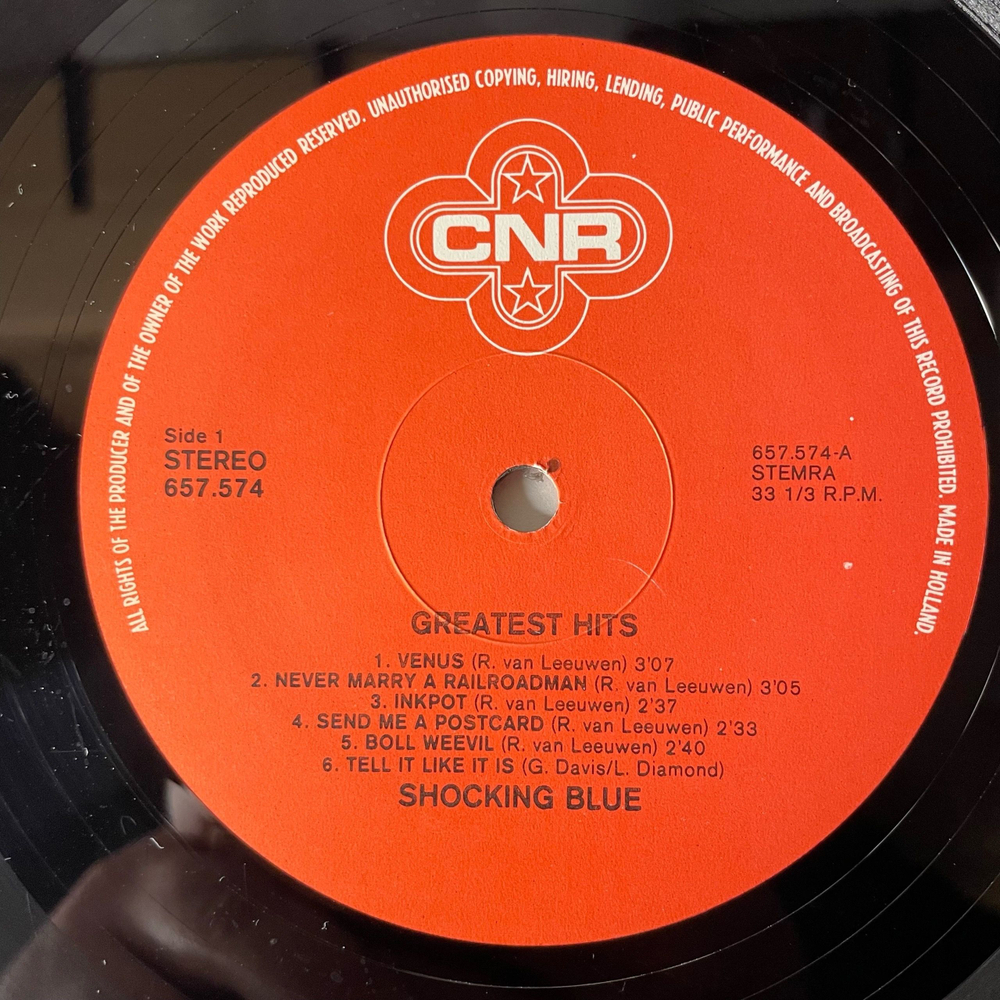 Винтажная виниловая пластинка LP Сборник Shocking Blue Greatest Hits (Нидерланды 1980)