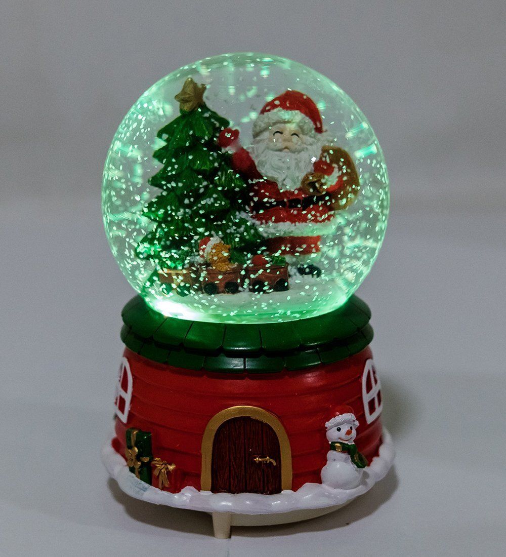 PM-64 Шар со снегом муз. с подсветкой «Привет от Санты»