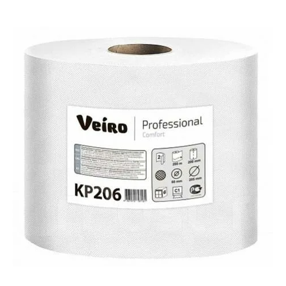 Бумажное полотенце Цент Вытяж Veiro Professional Comfort КР206 (1пак=6шт.)