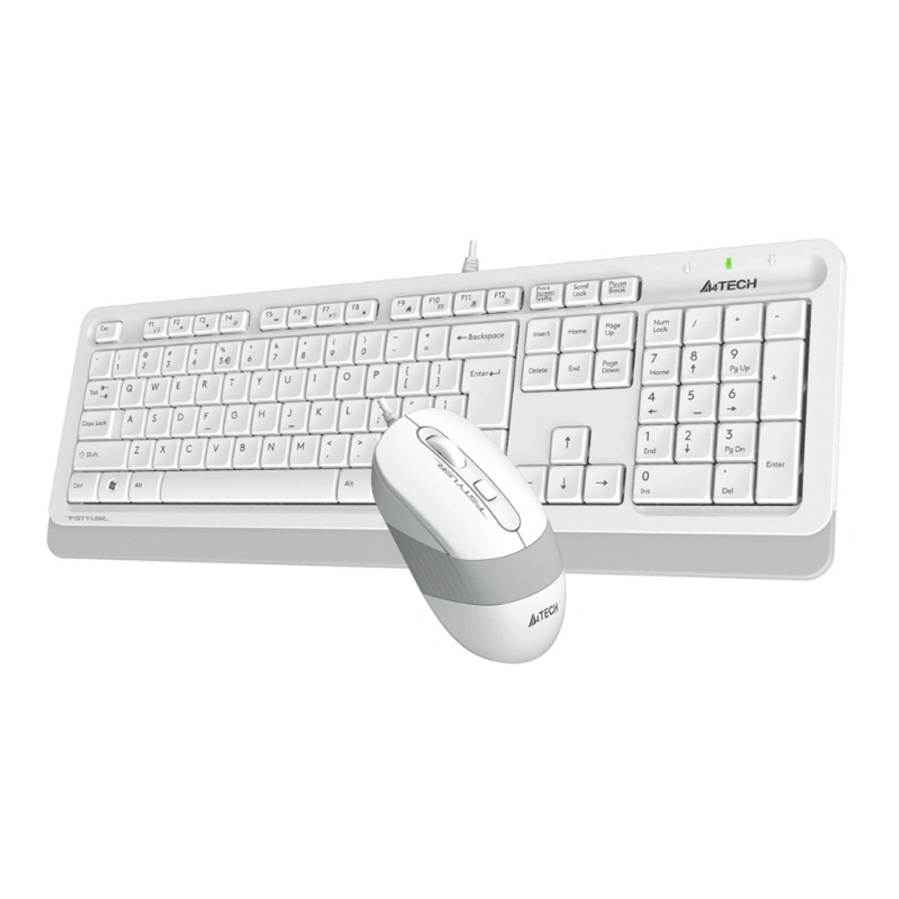 Комплект (клавиатура + мышь) A4Tech Fstyler F1010, белый/серый, USB (мембранная)