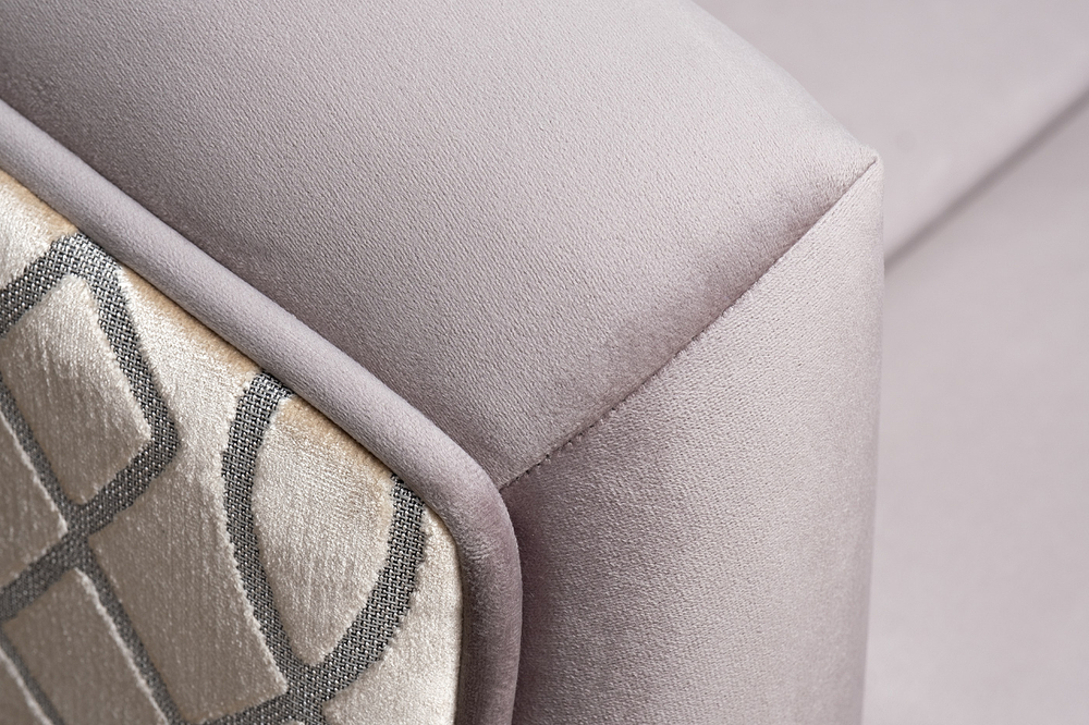 Диван трехместный Garda Decor Trevi 230М серый с кантом механизм пума