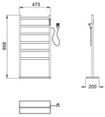 Полотенцесушитель электрический напольный WONZON & WOGHAND ESSEN, Брашированное золото (WW-A406-BG)