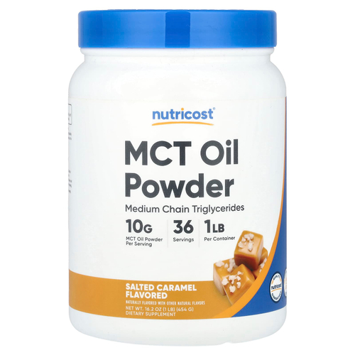 Nutricost, MCT Oil Powder, соленая карамель, 454 г (1 фунт)