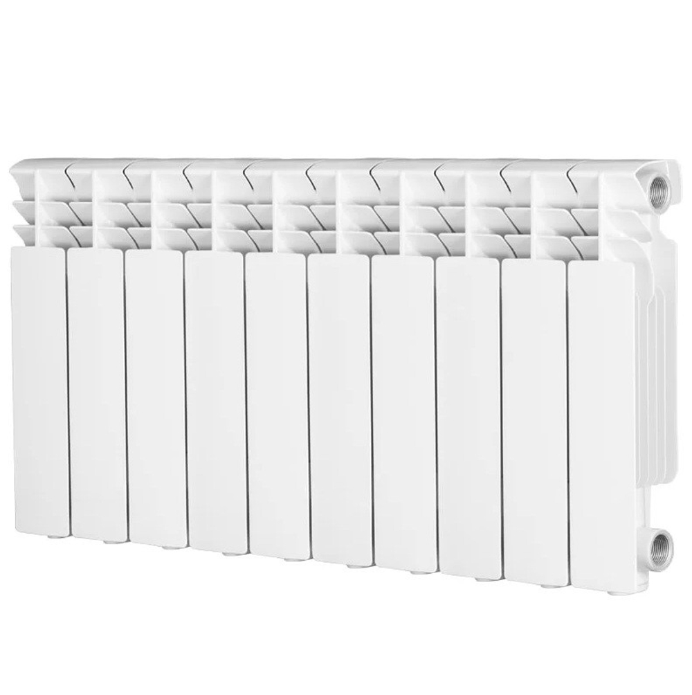 Радиатор алюминиевый Radena R 350 боковое подключение белый 10 секций