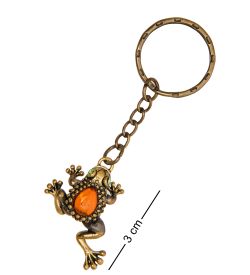 AM- 841 Брелок «Лягушка» (латунь, янтарь)