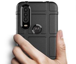 Чехол для Motorola Moto One Action (P40 Power) цвет Black (черный), серия Armor от Caseport
