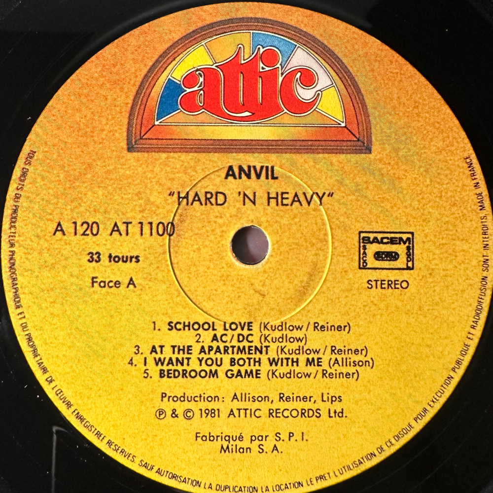 Anvil – Hard 'N' Heavy (Франция 1981г.)