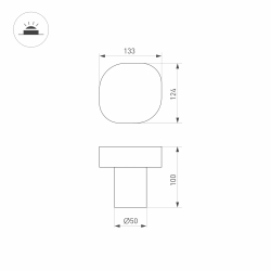 Светильник LGD-SWAMP-BOLL-H100-7W Warm3000 (GR, 93 deg, 230V) (Arlight, IP65 Металл, 3 года) 030002