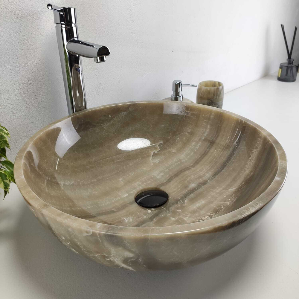 Раковина из оникса Bowl Grey Medium TinLip BO-61036 45*45*15