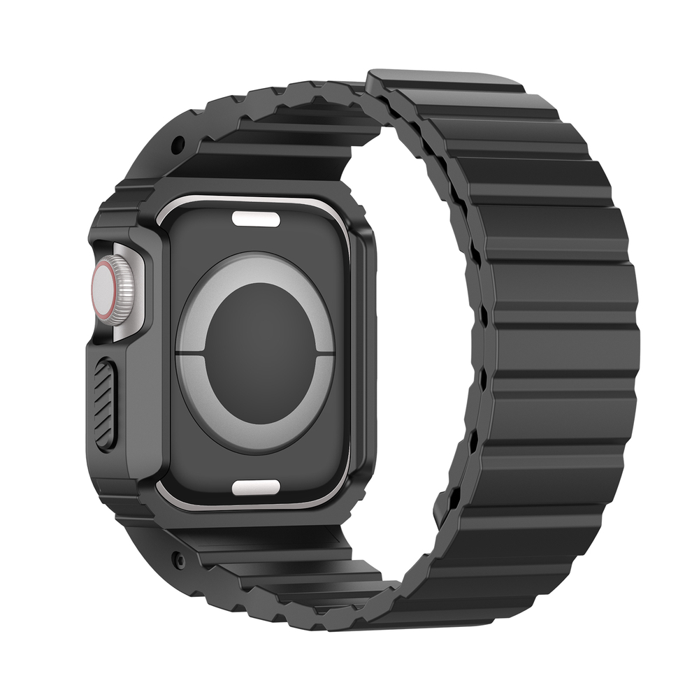 Силиконовый чехол-бампер с ремешком на магнитах от Dux Ducis для часов Apple Watch 42, 44, 45 мм, серия Strap One-piece (OA Series)