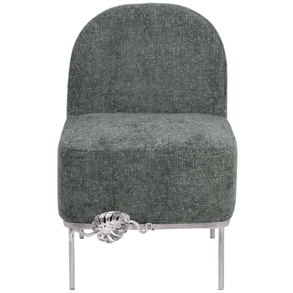 Кресло Monstera Deliciosa (Монстера) Лазурный Античное серебро