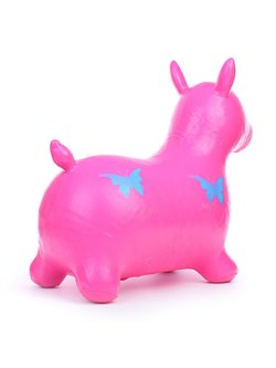 Прыгун Ослик с бабочками (розовый цвет)